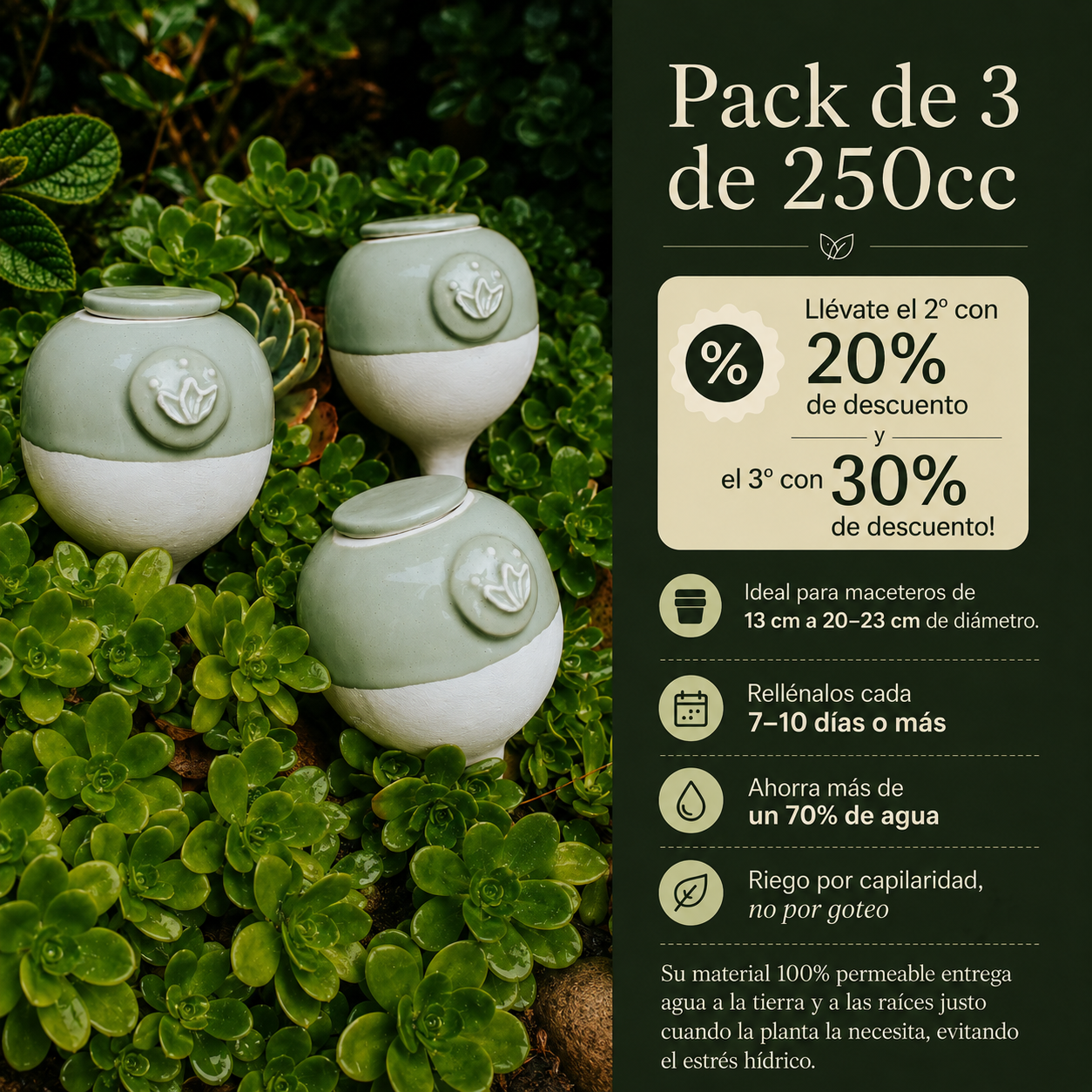 Pack 3 autorregantes de 250cc