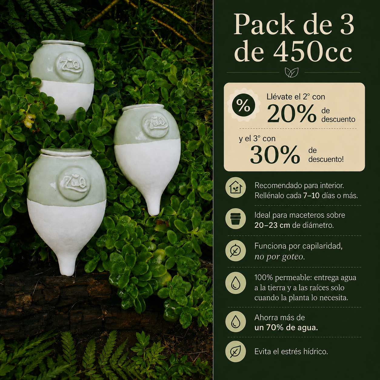 Pack 3 autorregantes de 450cc