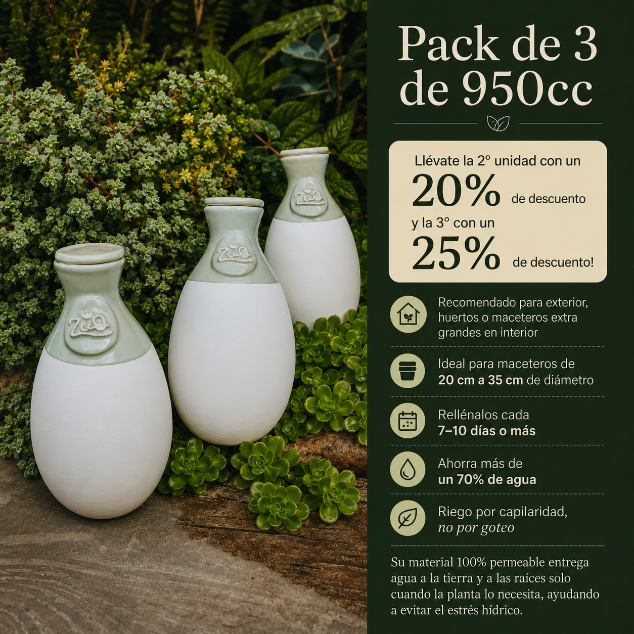 Pack 3 autorregantes de 950cc