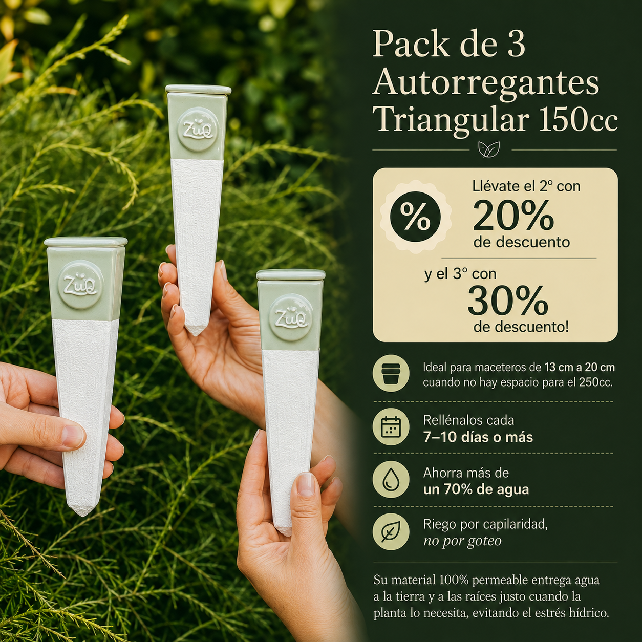 NUEVO Pack de 3 Autorregantes Triangular 150cc
